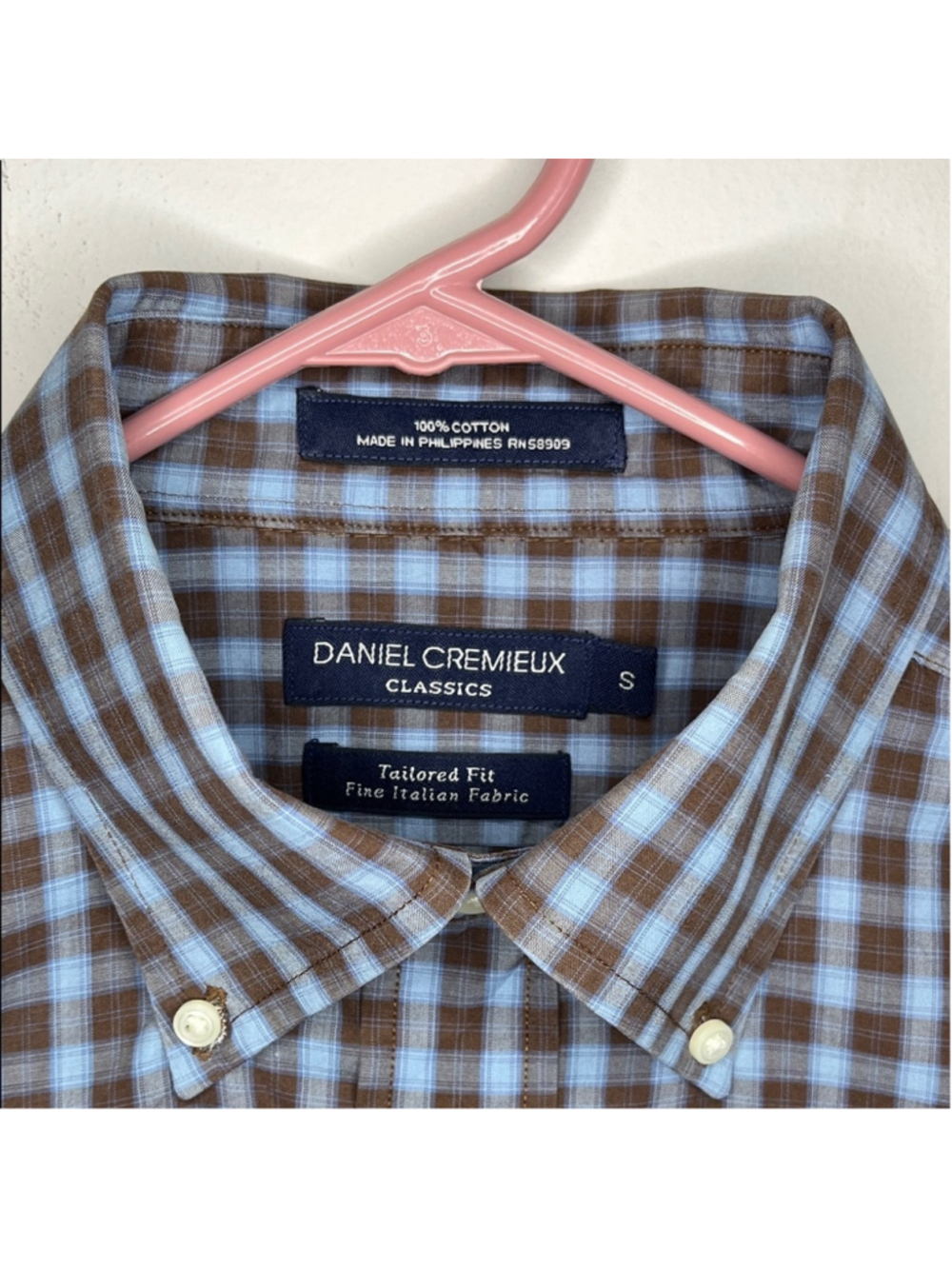 Daniel Cremieux Men's Checkered Shirt - Black and Blue - Picture 2 of 5